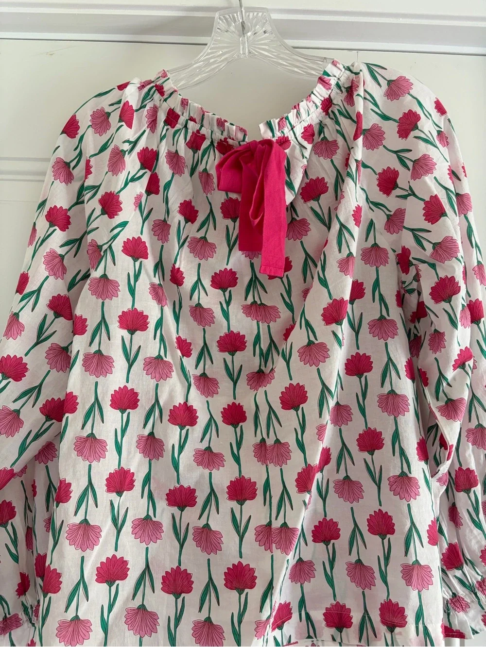 J. Crew Factory blouse with Pink Floral Print - Picture 2 of 6